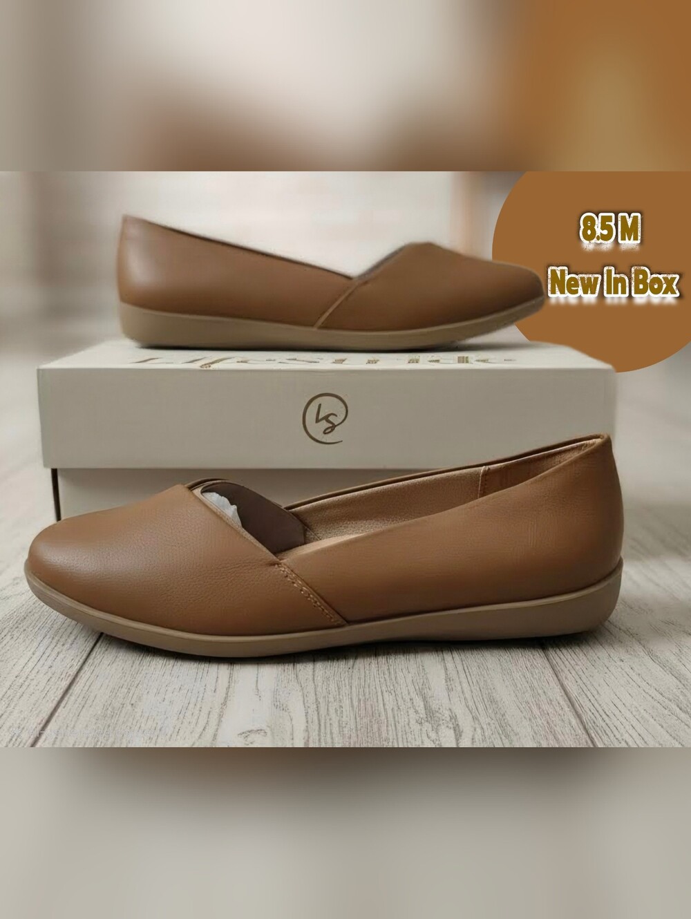LifeStride Notorious Womens Tan Loafers Comfort Shoes Size 8.5 M New In Box